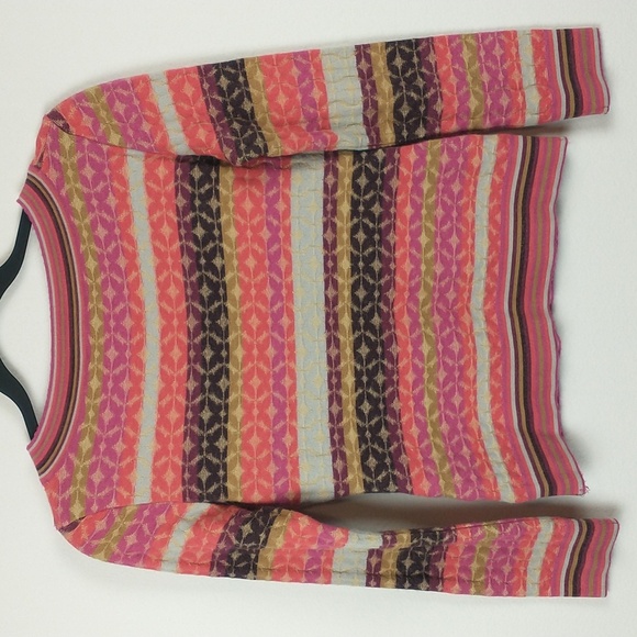 Missoni Womens Wool Blend Retro Striped Geometric V Neck Long Sleeve Sweater 40 - Picture 6 of 9